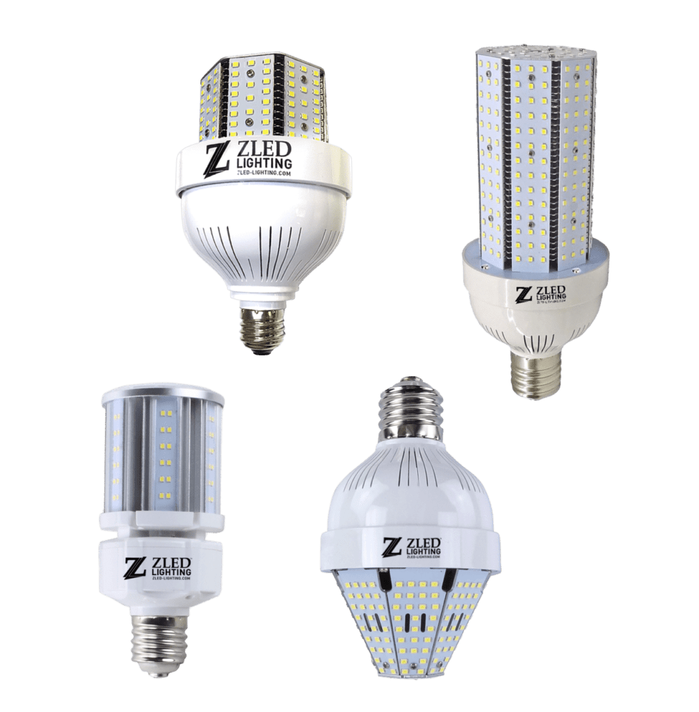 A group of four different types of led lights.