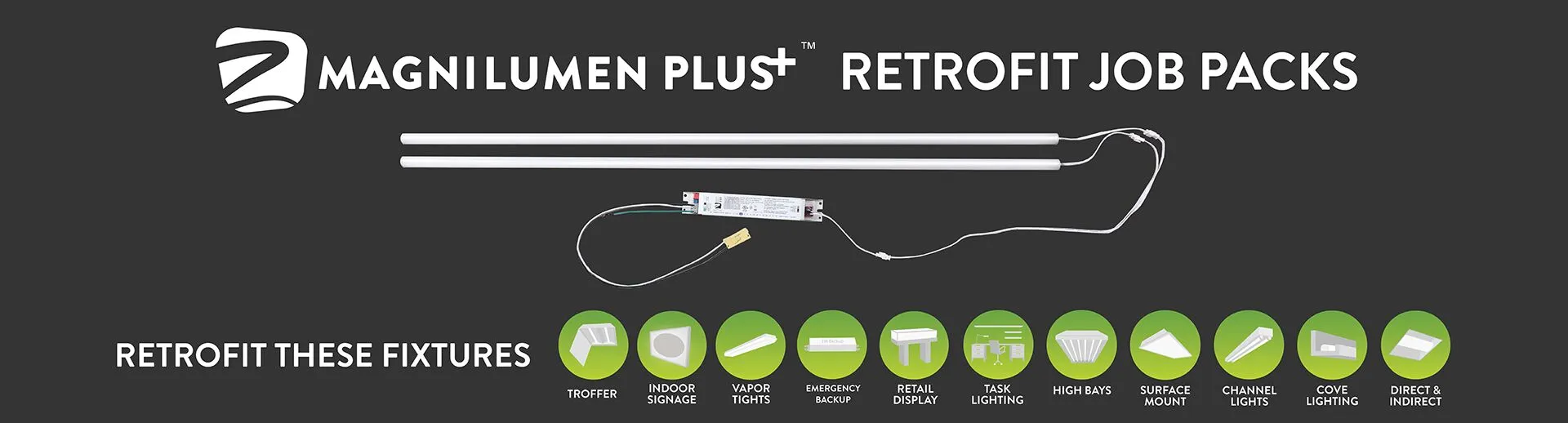 LED Retrofit Job Packs with two tubes.