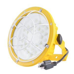 Yellow LED work light with plug.
