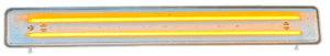 Double tube amber light fixture.