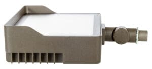 Brown outdoor LED floodlight fixture.