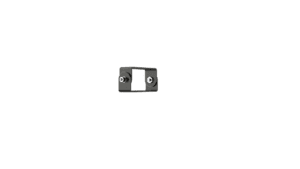 Black metal bracket with two holes.