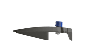 Aileron with blue knob, side view.