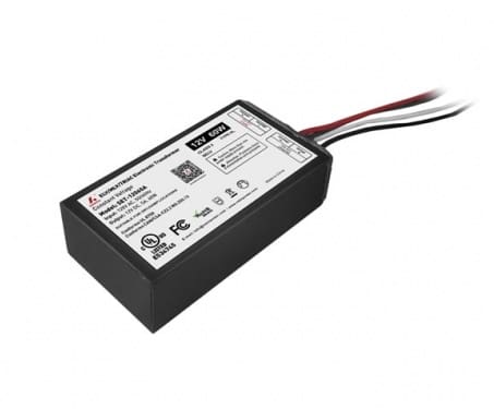 LED driver with certification labels and wires.