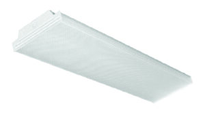 Rectangular white ceiling light fixture.