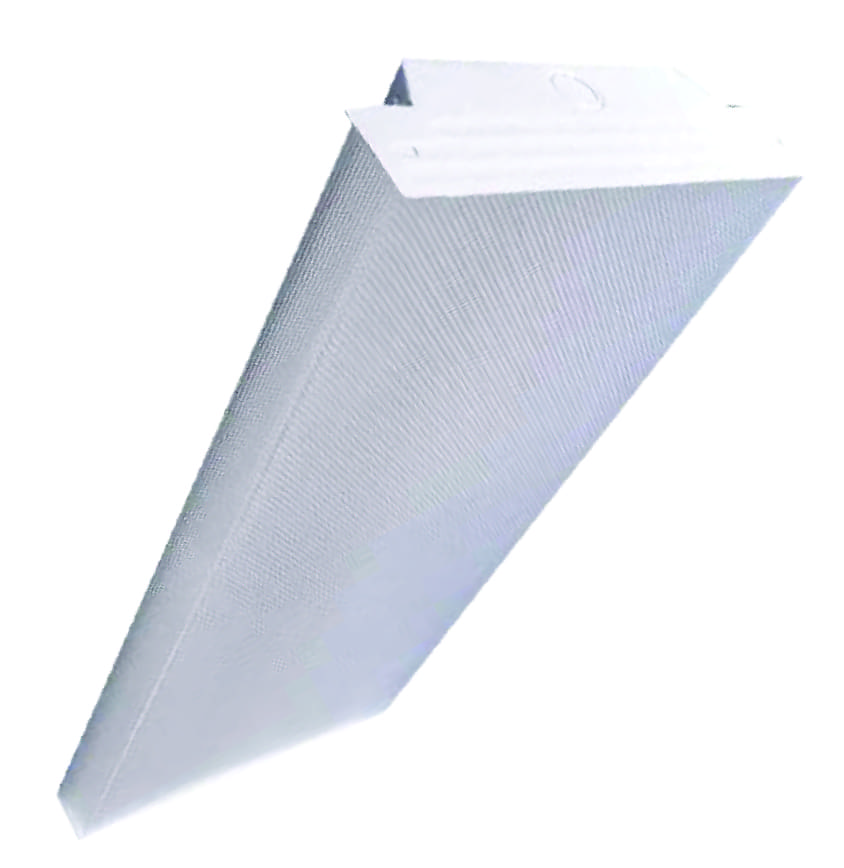 White rectangular acoustic ceiling panel isolated.