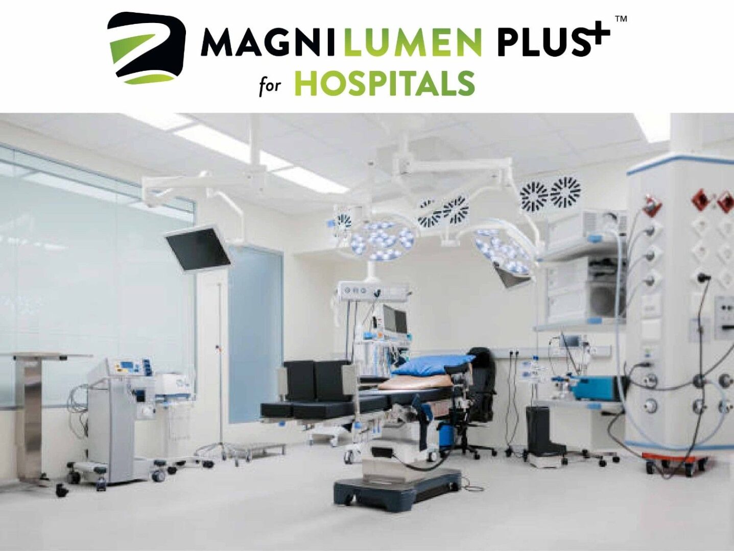 Hospital operating room with medical equipment.