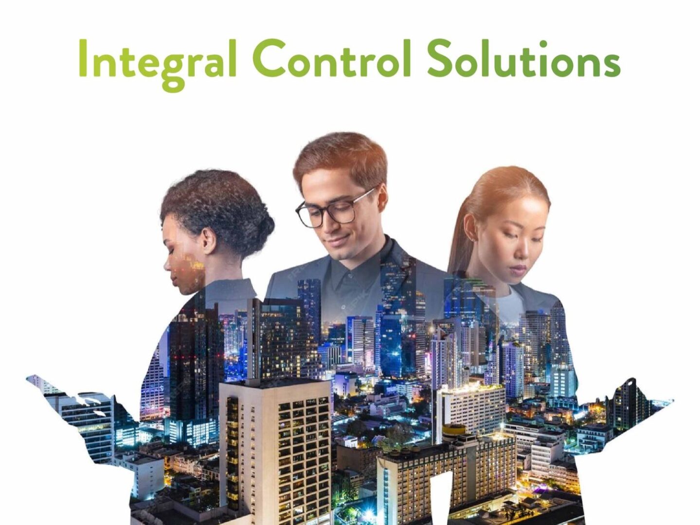 Business professionals and cityscape, Integral Control Solutions.