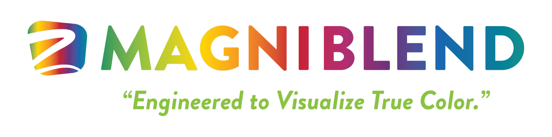 Magniblend logo with colorful text and tagline.