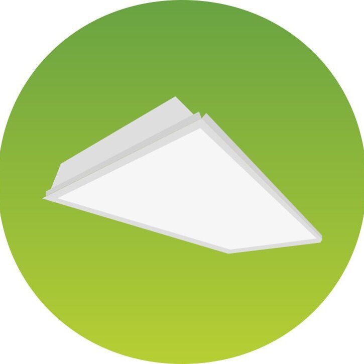 White rectangular ceiling light fixture.